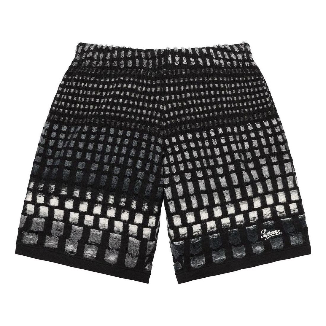 Supreme SS23 Week12 Gradient Grid Knit Shorts 'Black' SUP-SS23-219