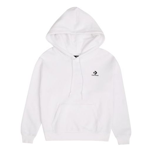 (WMNS) Converse Embroidered Star Chevron Pullover Hoodie BB Asia Sizing 'White' 10020872-A08