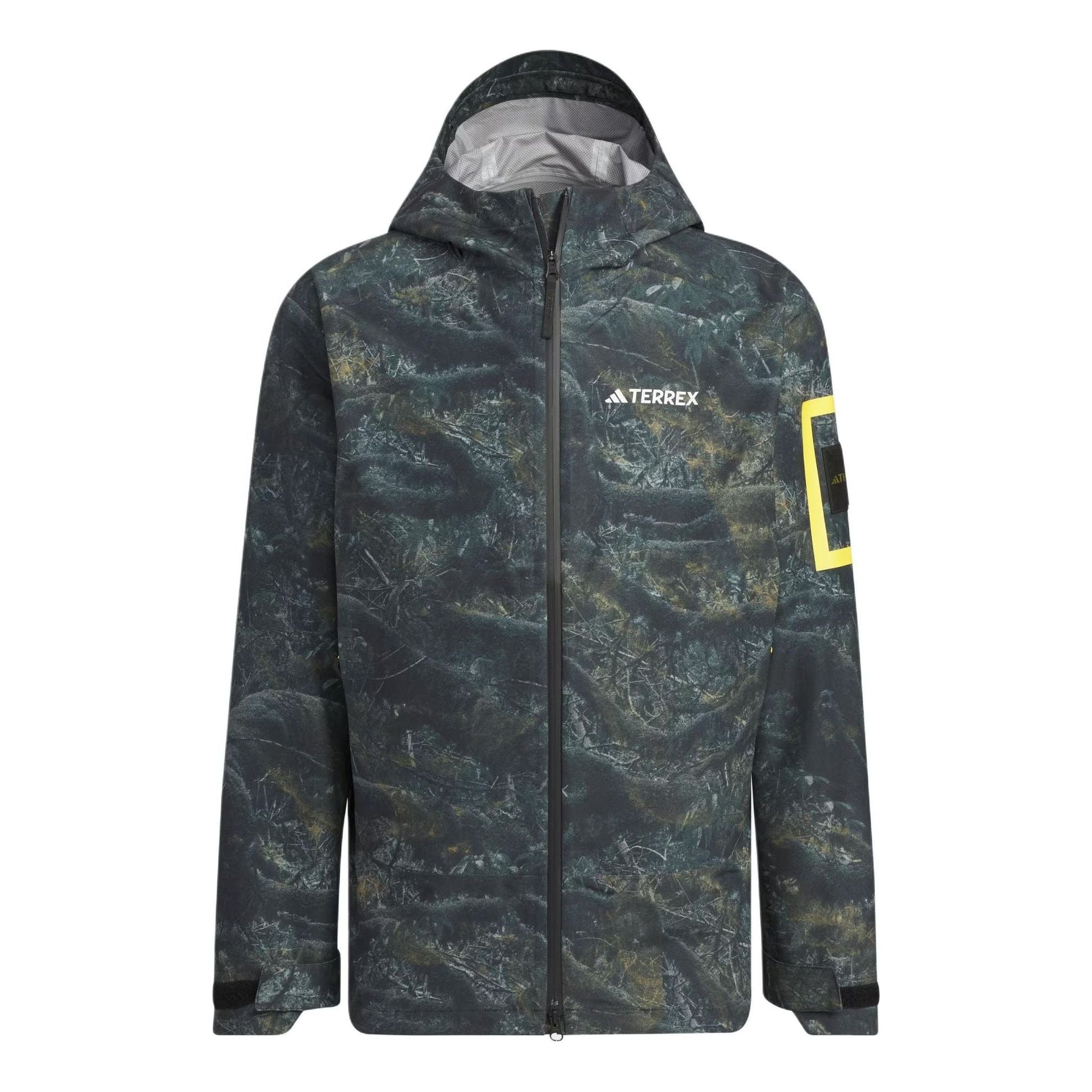 adidas National Geographic Allover Print RAIN.RDY Jacket Asia Sizing 'Silver Pebble' IS9511
