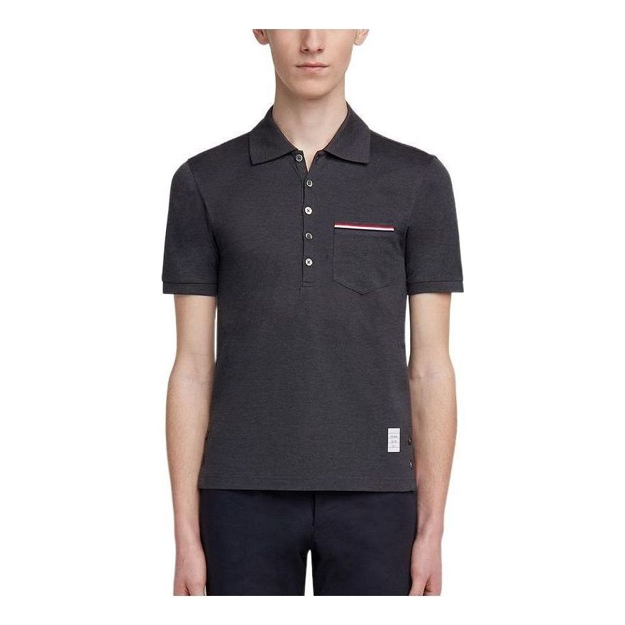 THOM BROWNE Collar Short Sleeve T-Shirt 'Charcoal' MJP022A-01455-025