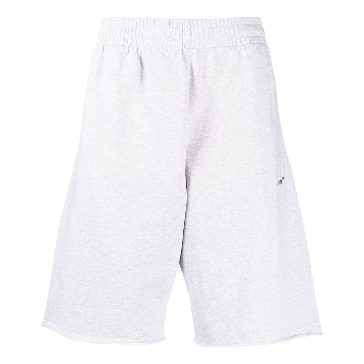 Off-White Solid Color Logo Printing Elastic Waistband Sports Shorts Version White OMCI006C99FLE0030808