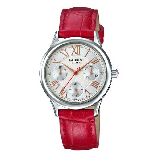 CASIO SHEEN Series Quartz /White Red Analog SHE-3049LTD-7A
