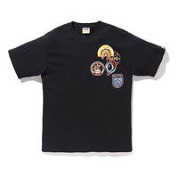 BAPE Crazy Patch Tee Short Sleeve Unisex Black 1F20-110-083