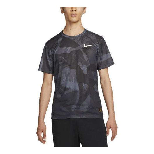 Men's Nike Logo Pattern Printing Casual Short Sleeve Asia Edition Black T-Shirt DR7568-010