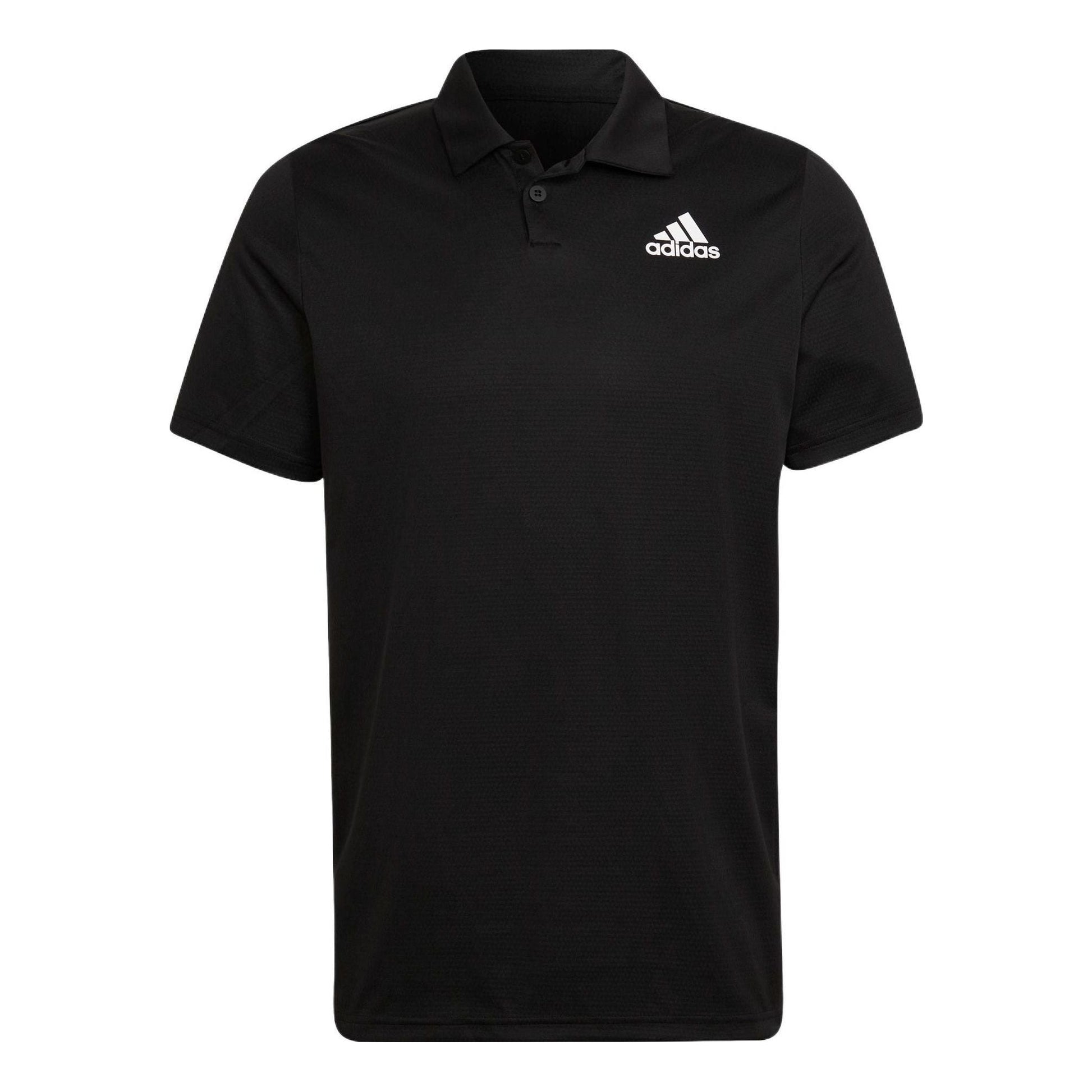 adidas Solid Color Tennis Sports Short Sleeve Polo Shirt Black HC2716