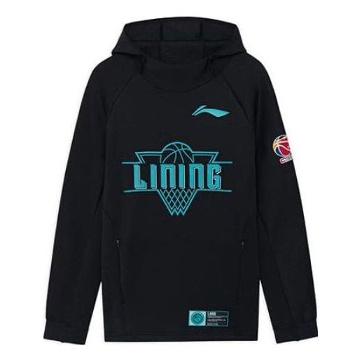 Li-Ning CBA Basketball Series Alphabet Printing Hoodie 'Black' AWDR709-2
