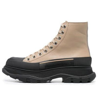 (WMNS) Alexander McQueen Tread Slick High 'Taupe Black Leather' 633900WHZ622615
