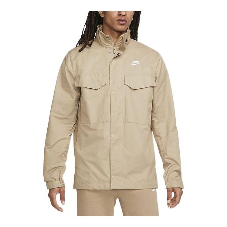 Nike Solid Color Big Pocket High Collar Zipper Long Sleeves Jacket Men's  CZ9922-247