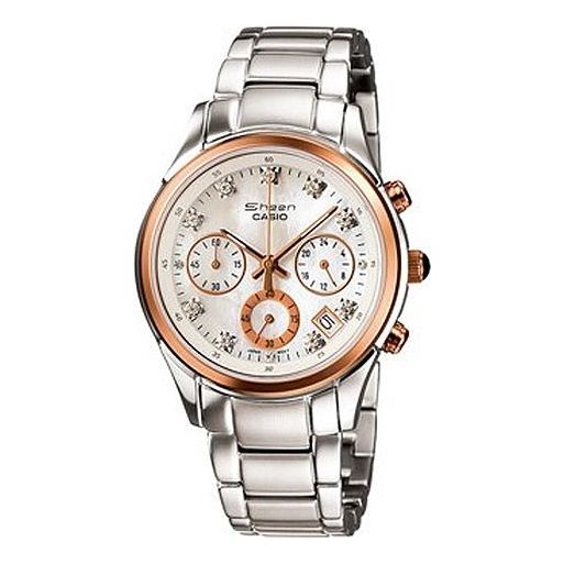 CASIO SHEEN Series Quartz Silver/Rose-Gold/Ivory White Analog SHN-5003PS-7A