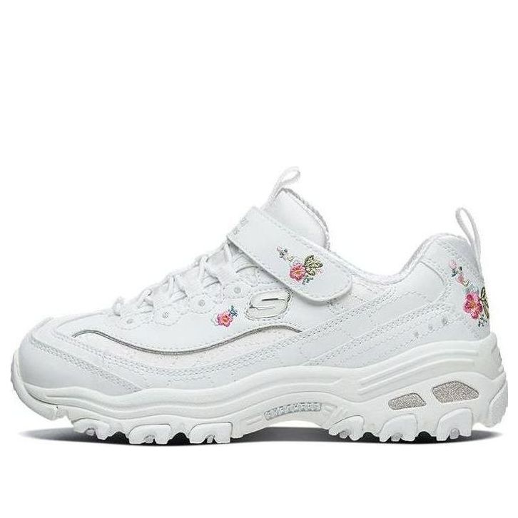 (GS) Skechers D'lites 1.0 Chunky Shoes 'White Red' 80579L-WHT