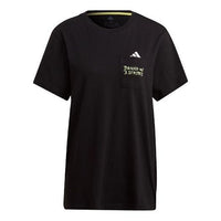 (WMNS) adidas Logo Pocket T-Shirts 'Black' GJ6533