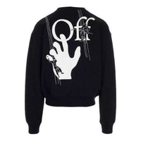 Off-White FW20 Hand Painted Graffiti Printing Pullover Men Black OMBA035E20FLE0011001