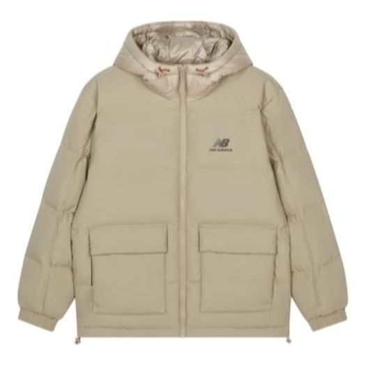 New Balance Warm Hooded Casual Down Jacket Asia Sizing 'Beige' AMJ24358-TWD