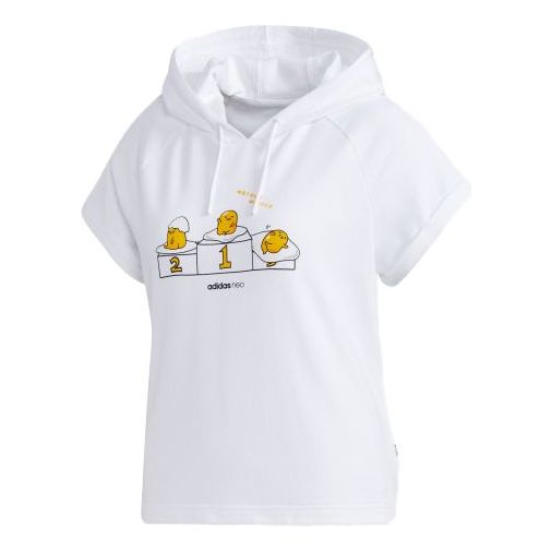 (WMNS) adidas neo x Gudetama Hooded Tee White GL7233