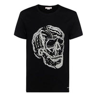 Men's Alexander McQueen Cotton Printing Short Sleeve Black 631391-QPZ87-0901