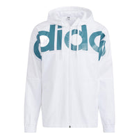 adidas neo Contrasting Colors Alphabet Large Logo Sports Hooded Jacket White HD4701