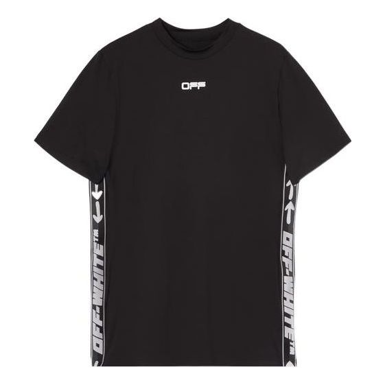 Off-White SS22 Alphabet Printing Round Neck Pullover Short Sleeve Ordinary Version Black OMVA026C99FAB0011001