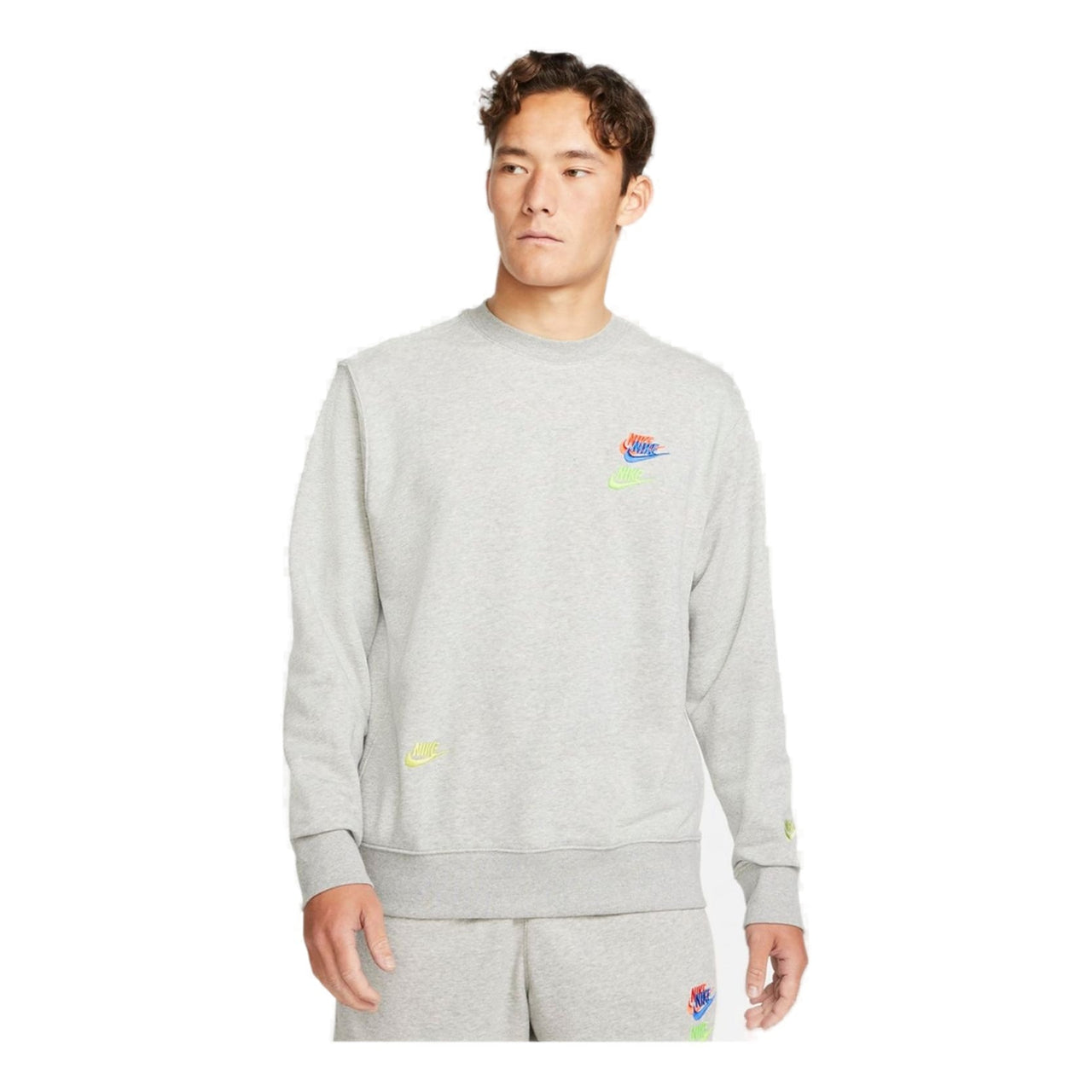 Men's Nike Contrasting Colors Logo Round Neck Pullover Autumn Gray DJ6915-063