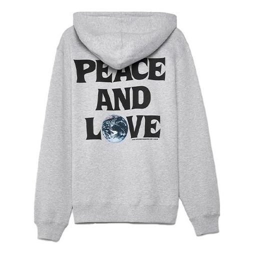 Stussy Love and Peace Back Printing Long Sleeves Unisex Gray 1924600-GREY