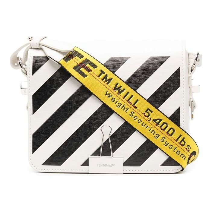 (WMNS) Off-White Diag Logo-plaque Shoulder Bag 'White Black' OWNN018F21LEA0030110