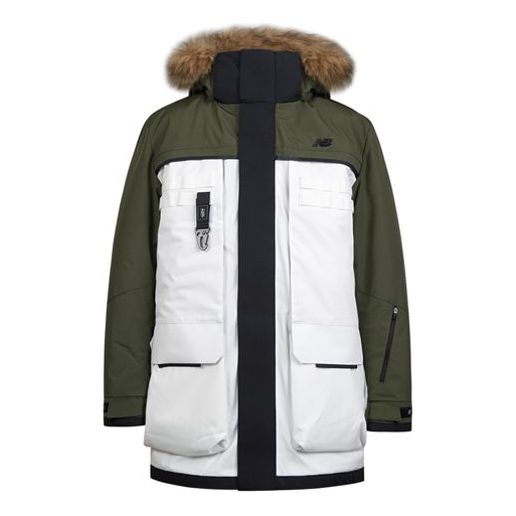 New Balance Winter Down Snow Parka Jacket Asia Sizing 'White Green Black' NP94N011-KH