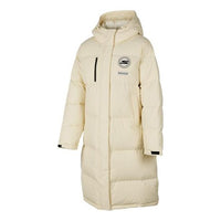 (WMNS) Skechers Letter Printed Long Down Jacket 'Beige' P423W124-02EP