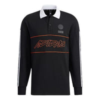adidas Ub Polo Ls Sports Stylish Logo Printing Long Sleeves Polo Shirt Black GP0893