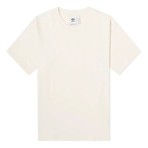 adidas originals Logo Embroidered Solid Color Sports Round Neck Short Sleeve Couple Style White GN3370