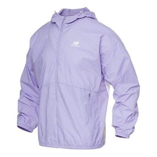 New Balance Logo Printing Colorblock Hooded Jacket Couple Style Purple 5AC19013-DV