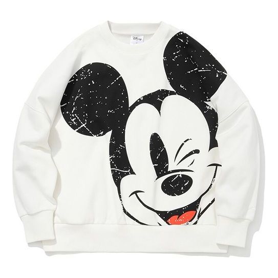 (WMNS) Li-Ning x Disney Crossover Loose Pullover 'White Black' AWDQC28-1
