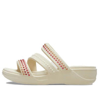 (WMNS) Crocs Boca Gems Srappy Wedge Sandals 'White Red' 209293