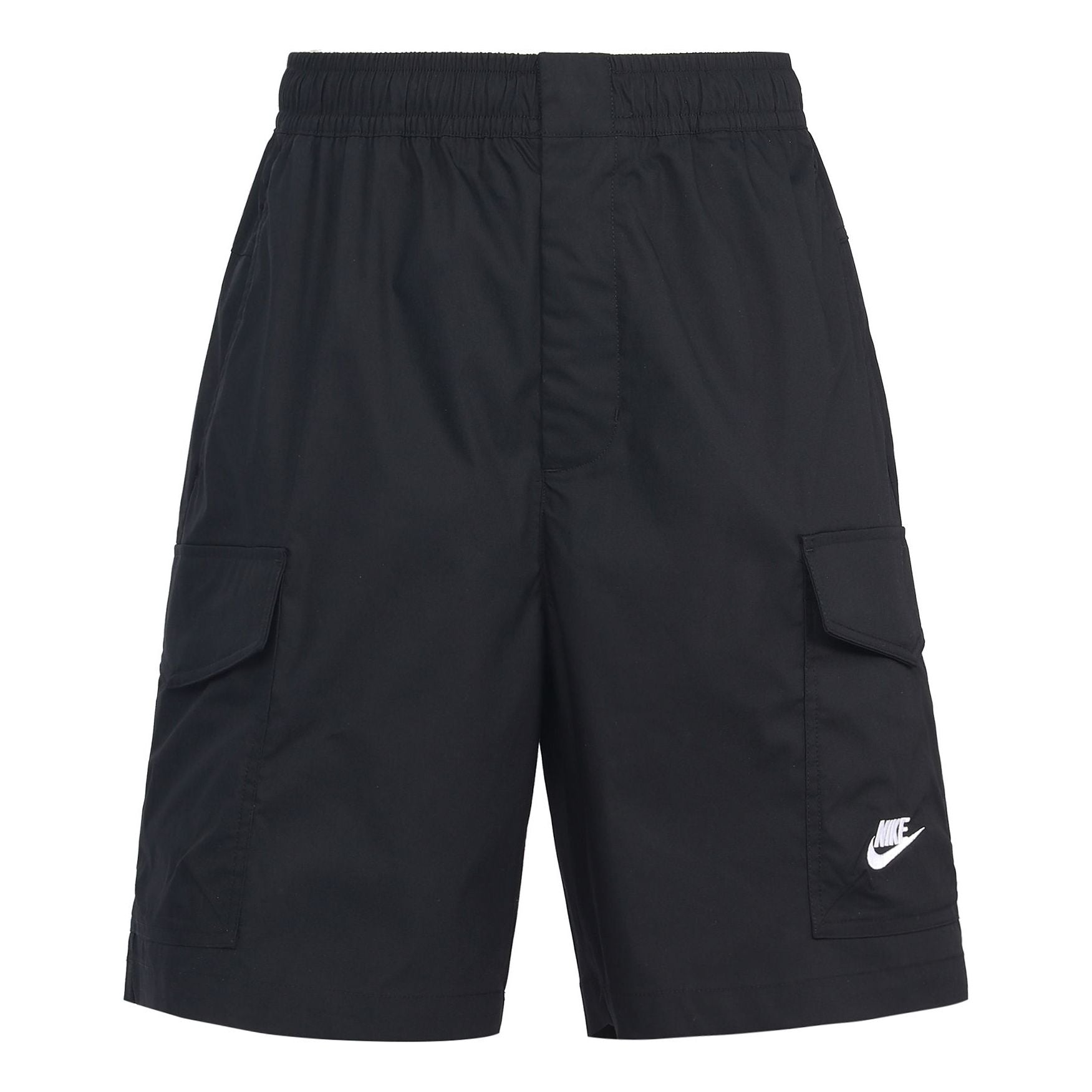 Nike Sportswear Sport Essentials Solid Color Logo Embroidered Big Pocket Straight Shorts Black DM6834-010