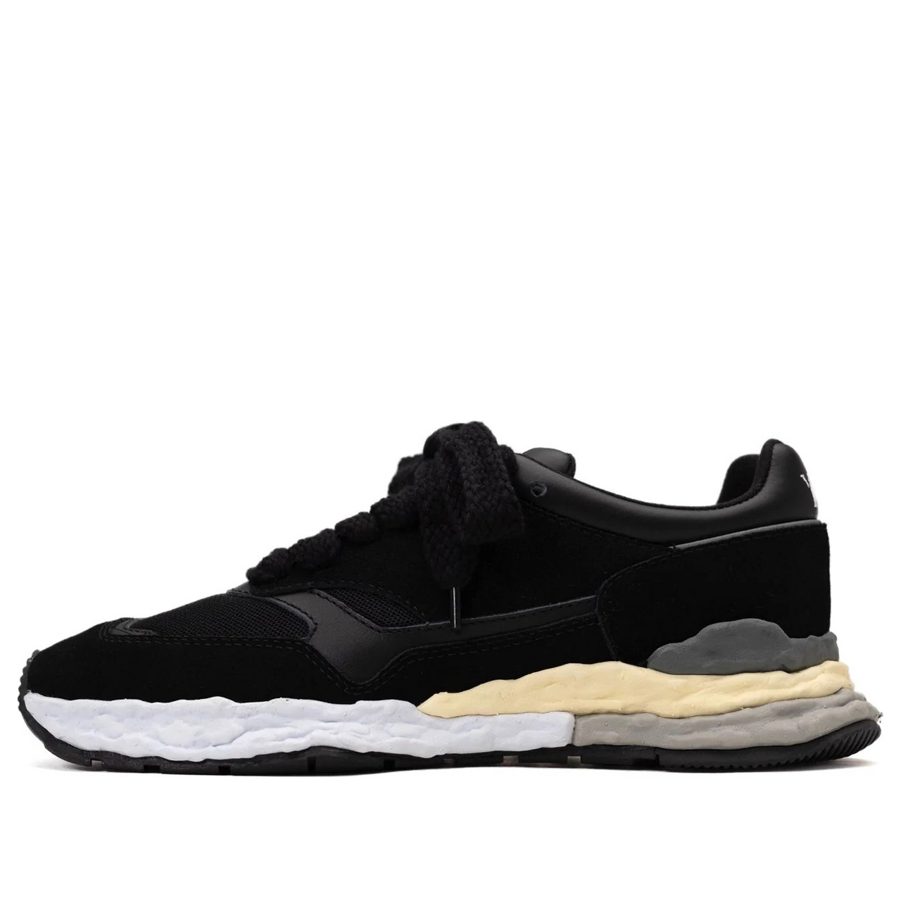 Maison MIHARA YASUHIRO GEORGE OG Sole Mix Material Low-top Sneaker 'Black' A10FW701-BLK
