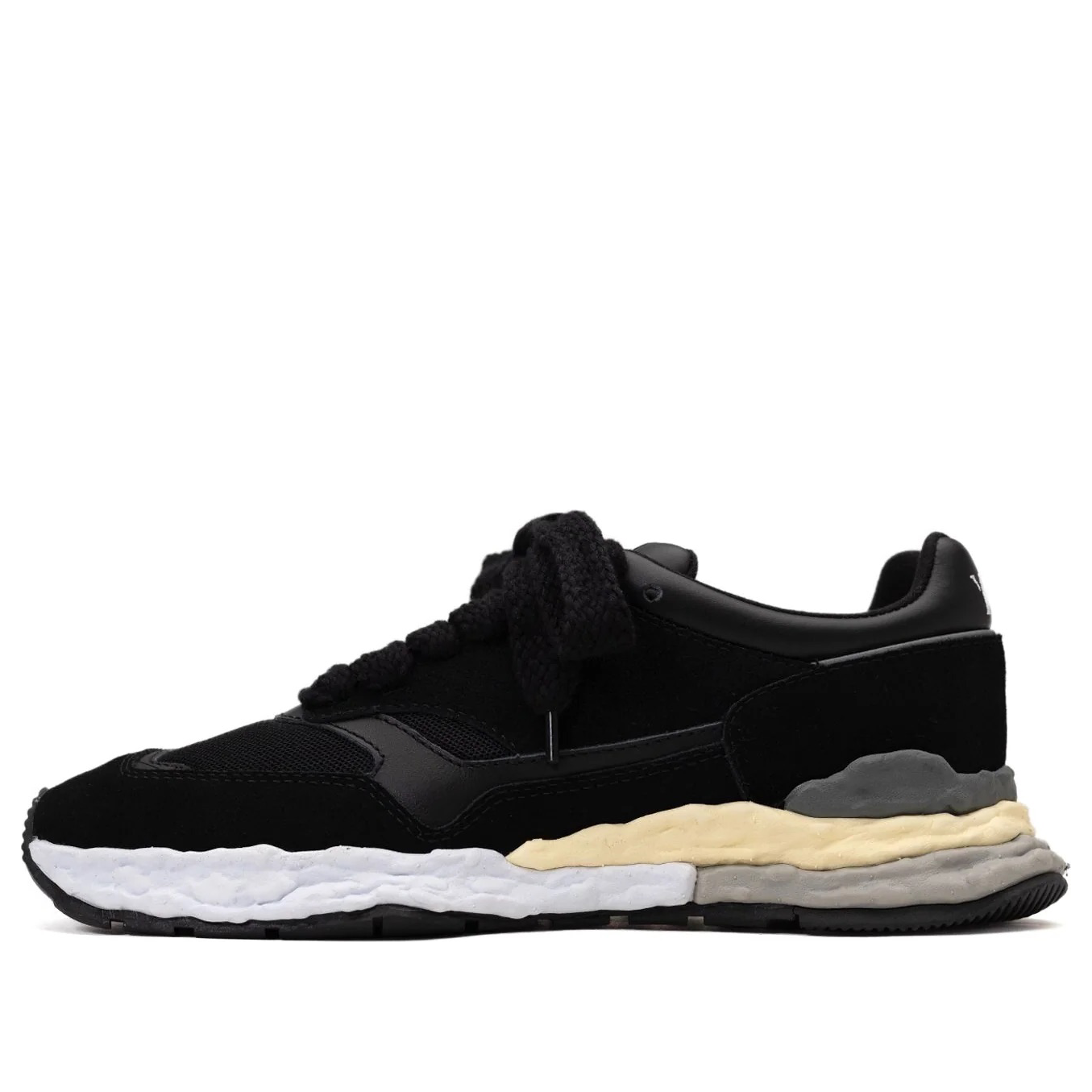 Maison MIHARA YASUHIRO GEORGE OG Sole Mix Material Low-top Sneaker 'Black' A10FW701-BLK