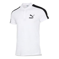 PUMA Iconic T7 Polo Shirt 'White Black' 532290-02