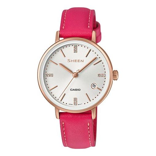 CASIO SHEEN Limited Edition Quartz Waterproof Sapphire Crystal Rose Red Analog SHE-4048LTD-7A