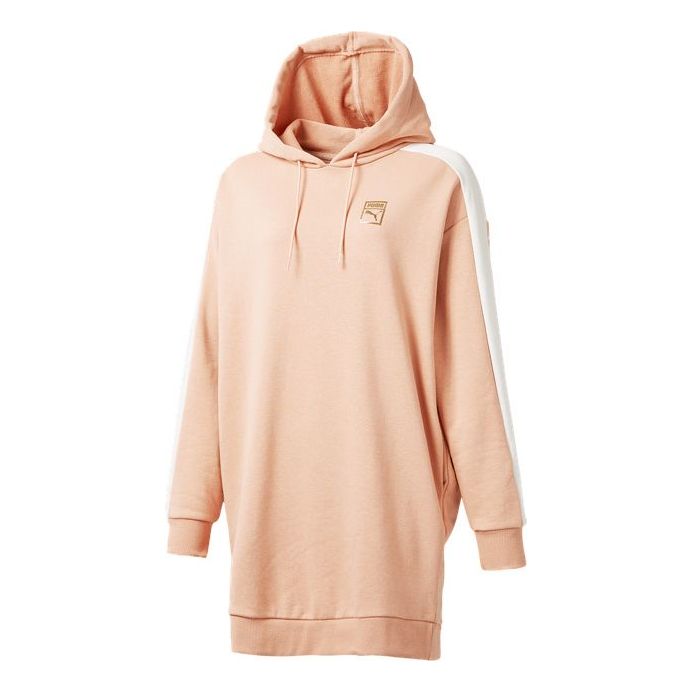 (WMNS) PUMA hooded Casual Long Pullover Dress Pink 578616-44