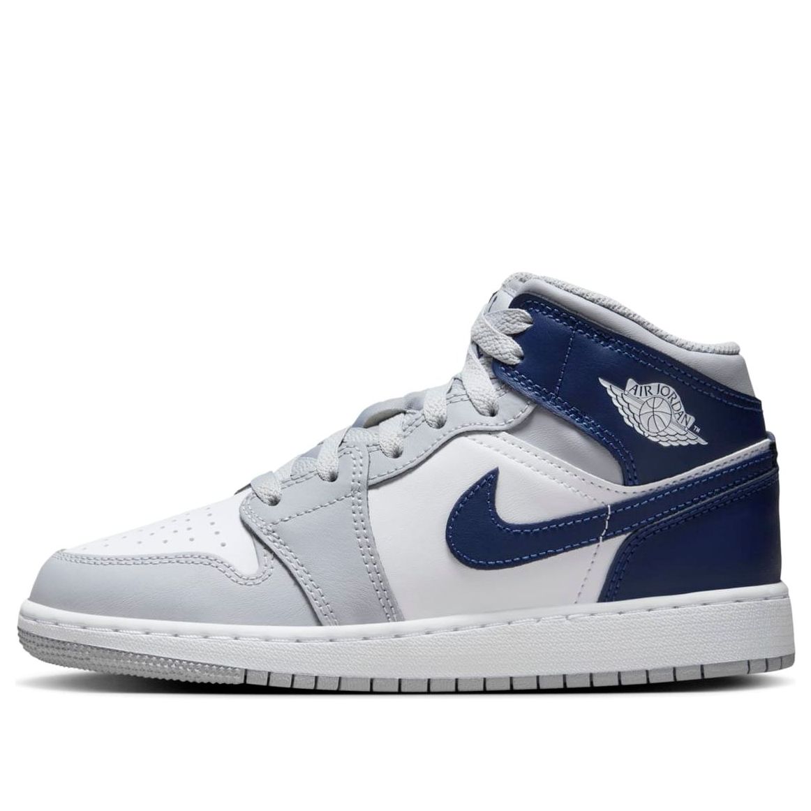 (GS) Air Jordan 1 Mid 'Wolf Grey Midnight Navy' DQ8423-104