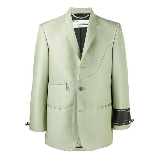 Off-White Contour Solid Color Jacket Loose Fit Green OMEF055S20H770204600
