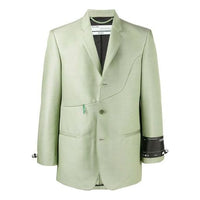 Off-White Contour Solid Color Jacket Loose Fit Green OMEF055S20H770204600