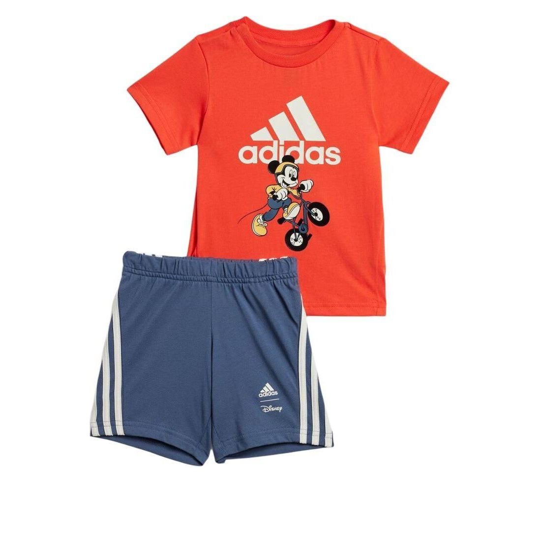 (GS) adidas x Disney Mickey Mouse Tee Set Asia Sizing 'Orange Teal' IV9648