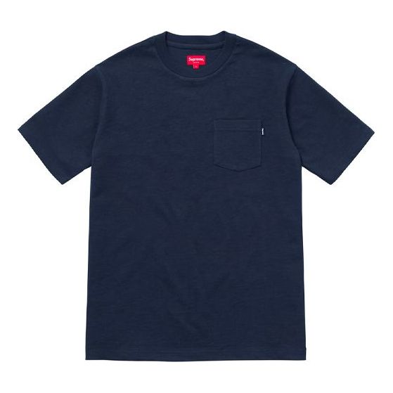 Supreme FW18 S/S Pocket Tee Navy Short Sleeve Unisex Navy Blue SUP-FW18-076