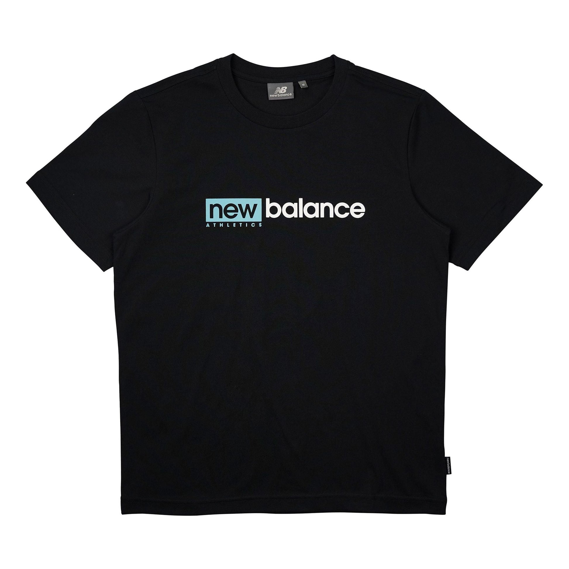 New Balance Logo Printing Casual Sports Short Sleeve Version Couple Style Black NEA2E013-BK