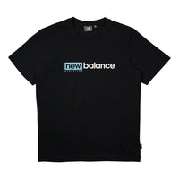 New Balance Logo Printing Casual Sports Short Sleeve Version Couple Style Black NEA2E013-BK