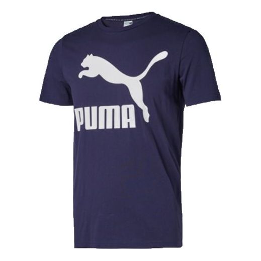 PUMA Round Neck Short Sleeve Classics Logo Blue 579405-06