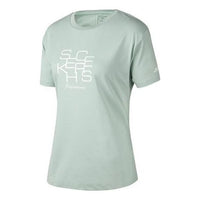 (WMNS) Skechers Sport Short Sleeve Tee 'Green White' P323W003-02QQ