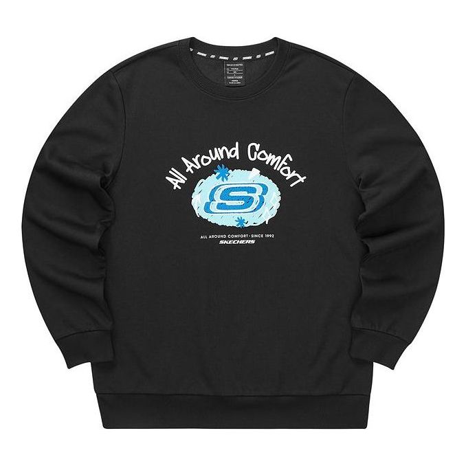 Skechers Graphic Crew Sweater 'Black White Pink Blue Grey' L322U085