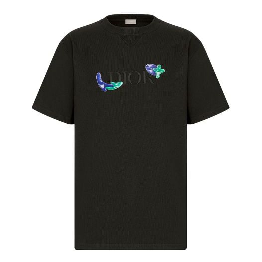 Men's DIOR x KENNY FW21 Crossover Alphabet Large Short Sleeve Black 193J685D0554-C986