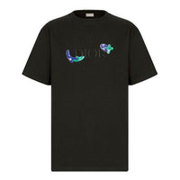 Men's DIOR x KENNY FW21 Crossover Alphabet Large Short Sleeve Black 193J685D0554-C986