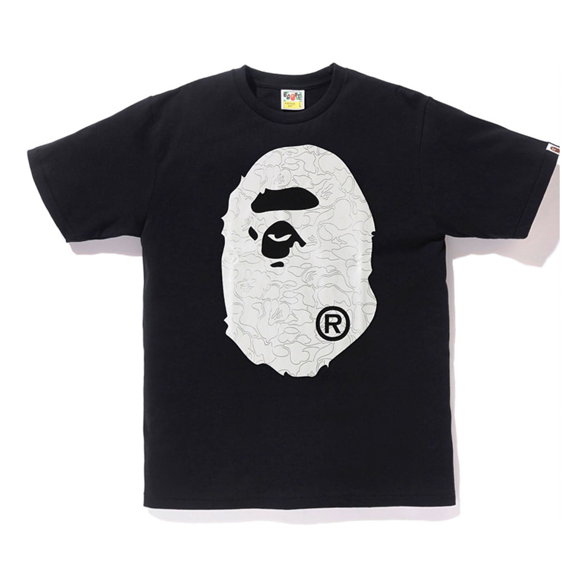 BAPE Foil Neon Camo Big Ape Head Tee Black/Gold BAPE-SS18-090